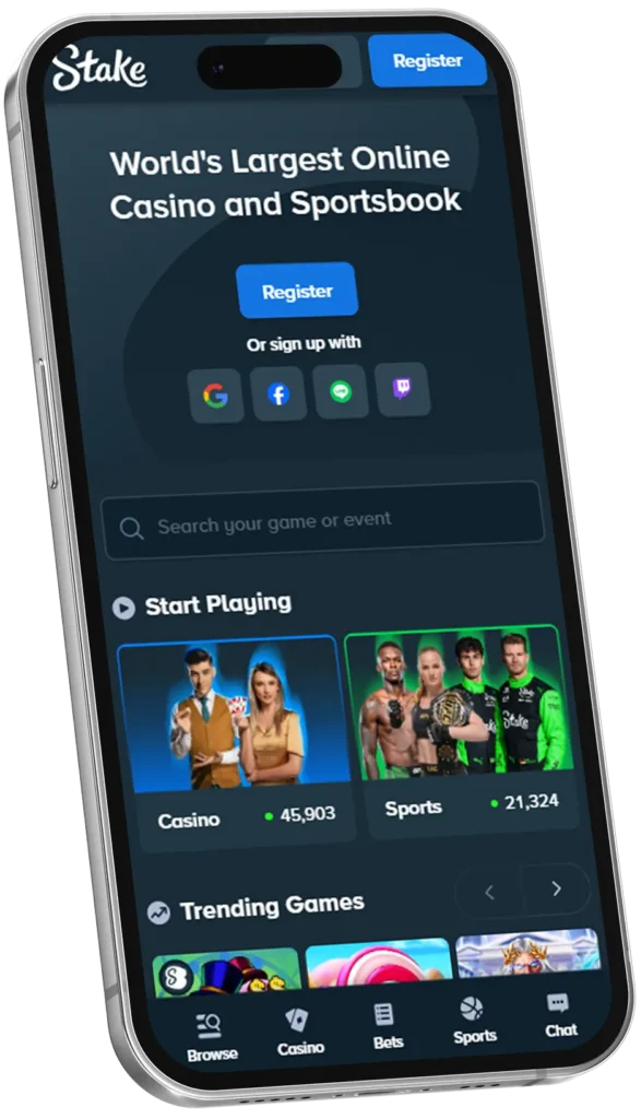 Main Page of the Stake App